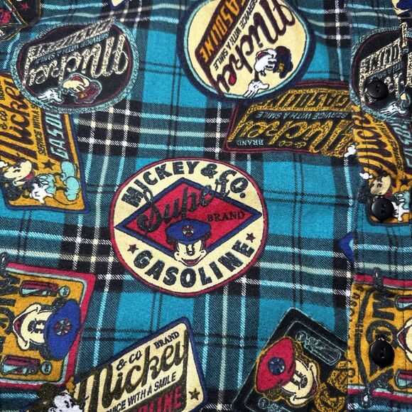 Mickey & Co Mickey Gasoline Flannel Button Shirt Size Small Vintage - Picture 2 of 6
